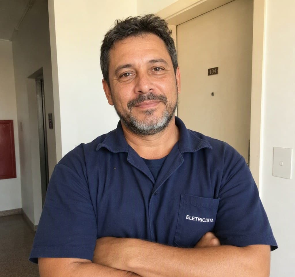 Daniel, eletricista da JD, em atendimento em Moema